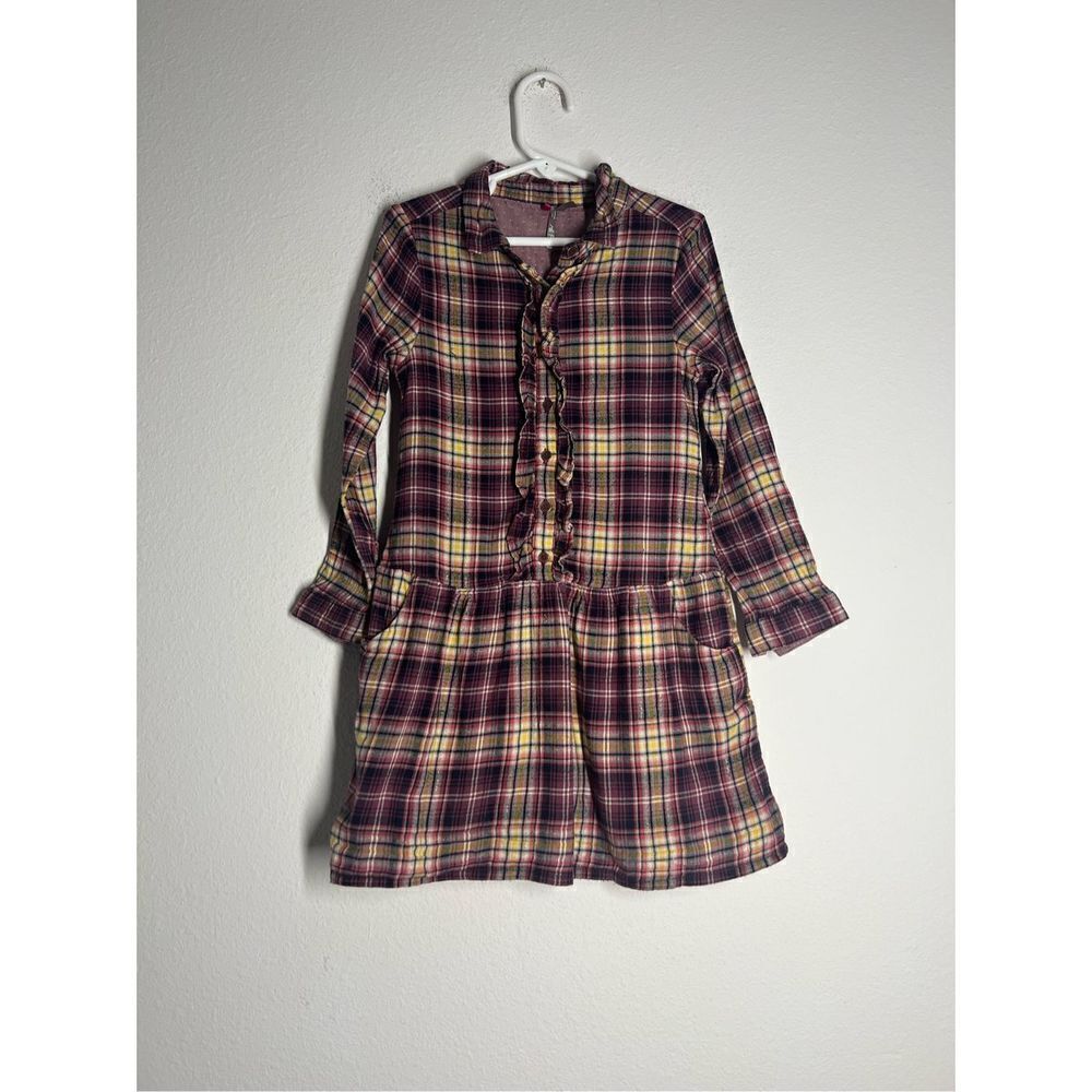 Orchestra ( France) Girls Plaid Ruffle Dress Long Sleeve Size 6 years
